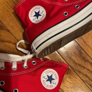 Girls CONVERSE RED High Tops. Like New